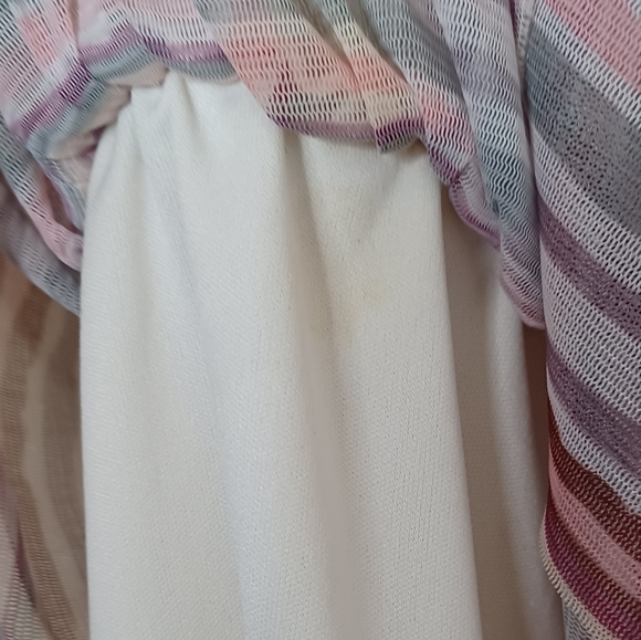 Rachael & Chloe Kids Big Girl's  White Multicolored Striped Dress Size 8 - Picture 7 of 11